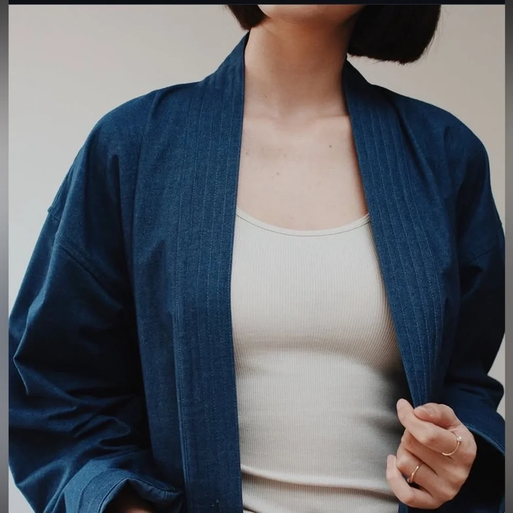 Power of my people, denim duster, XS/S - Picture 1 of 5